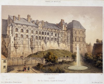 Le château de Blois - lithographie - French School