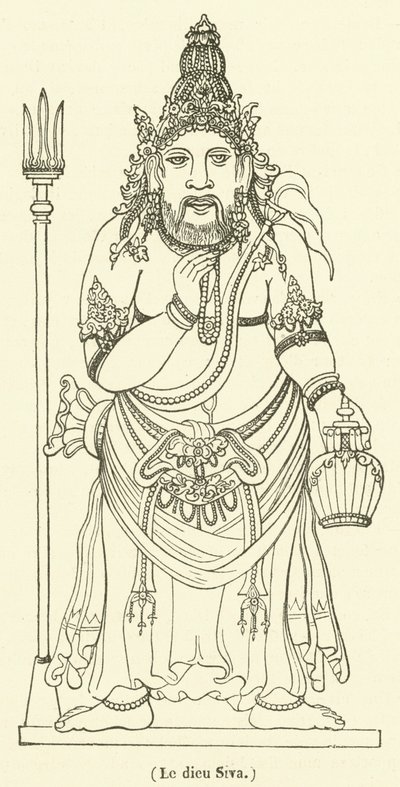 Le dieu Siva (engraving) - French School