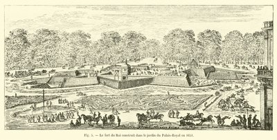 Le fort du Roi construit dans le jardin du Palais-Royal en 1651 - French School