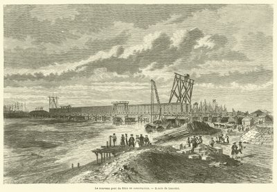 Le nouveau pont du Rhin en construction - French School