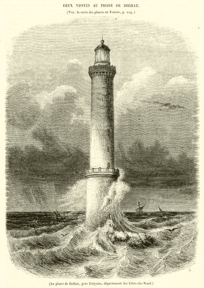 Le phare de Bréhat, près Tréguier, département des Côtes-du-Nord - French School