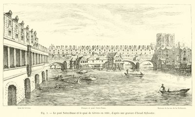 Le pont Notre-Dame et le quai de Gesvres en 1660, d