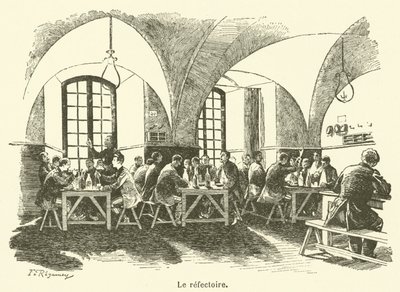 Le refectoire (engraving) - French School