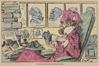 Le savant Poulet-Galard dans son cabinet de travail - French School