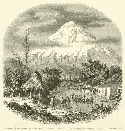 Le sommet du Chimborazo vu de Rio-Bamba, distance, 32 kilomètres - French School