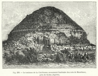 Le tombeau de la Chrétienne, monument funéraire des rois de Mauritanie, près de Koléa, Algérie (gravure) - French School