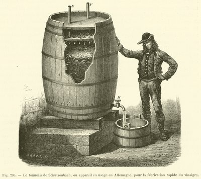 Le tonneau de Schutzenbach, ou appareil en usage en Allemagne, pour la fabrication rapide du vinaigre - French School