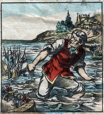 Lemuel Gulliver a tiré les navires de l
