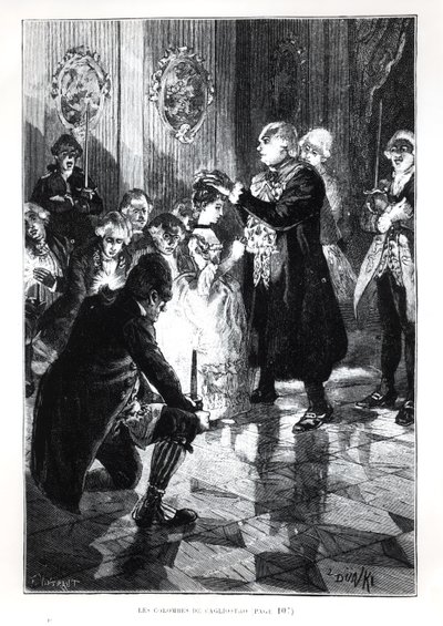 Les Colombes de Cagliostro, illustration de Les Merveilles de la Science par Louis Figuier, publié à Paris en 1893 - French School