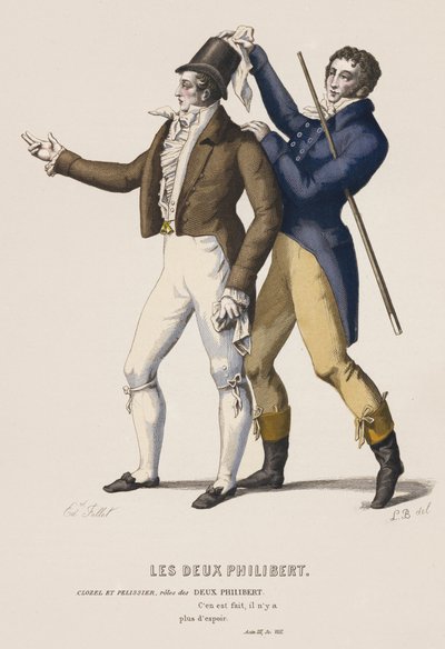 Les Deux Philibert, Acte III, Scène VIII (gravure en couleur) - French School