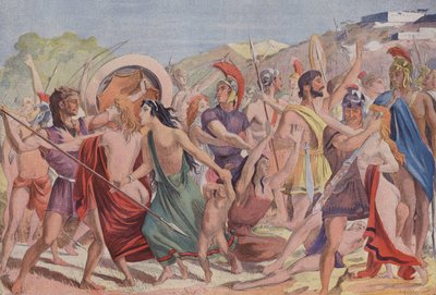Les Sabines (colour litho) - French School