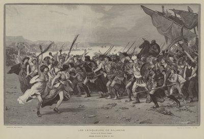 Les Vainqueurs de Salamine (engraving) - French School