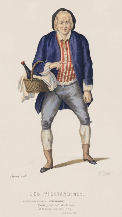 Les Visitandines, Acte I, Scène VII (gravure en couleur) - French School
