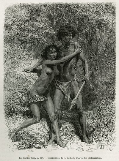 Les fugitives aborigènes, gravure d