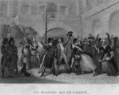 Les modérés mis en liberté - dans "Révolution française" par Thiers. 19ème siècle - French School