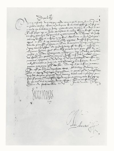 Lettre de François Ier de France au Parlement de Bordeaux - French School