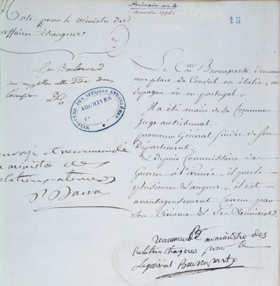 Lettre de recommandation signée par Napoléon Bonaparte (1769-1821) pour son frère, Joseph (1768-1844) décembre 1795 - French School