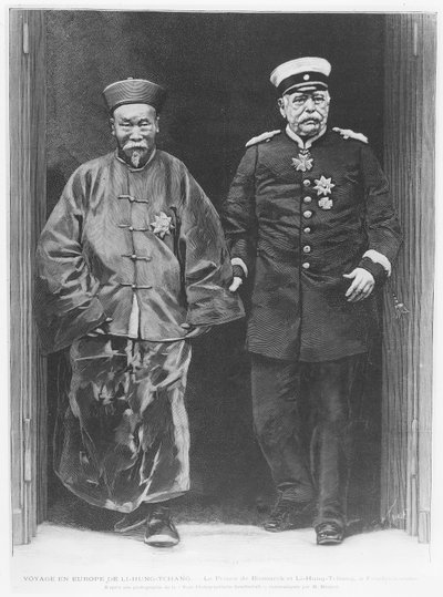 Li-Hung-Tchang en tournée en Europe en 1896 avec Otto von Bismarck - French School