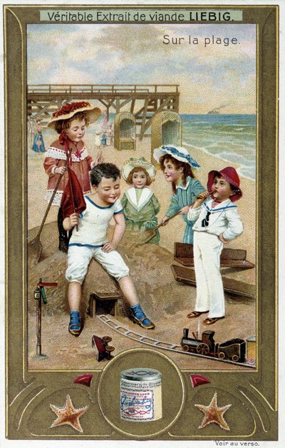 Série de chromolithographies Liebig "Jeux de plage" d