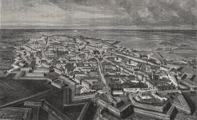 Ville de Lille dans le Nord de la France - gravure dans "La France illustrée : géographie, histoire, administration statistique" par V.A. Malt-Brown. 1884 - French School