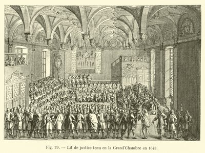 Lit de justice tenu en la Grand-Chambre en 1643 - French School