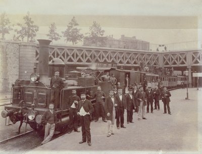 Locomotive CAIL, construite vers 1866-67, au Pont de Courcelles, Paris, vers 1867 - French School