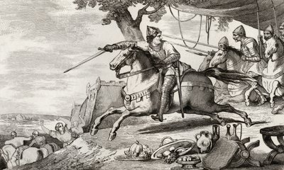 Lothaire (941-86) mène son armée au combat, de 