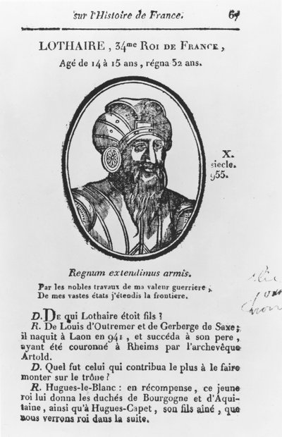 Lothaire, Roi carolingien de France - French School