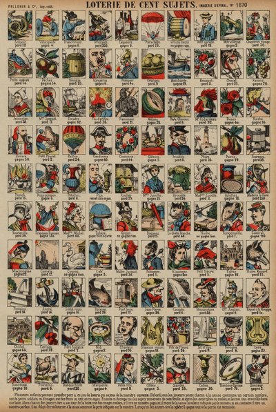 Loterie de cent sujets - French School