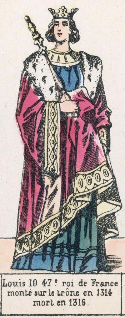 Louis X, 47e roi de France, monte sur le trône en 1314, mort en 1316 - French School