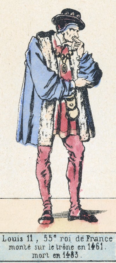 Louis XI, 55e roi de France, monte sur le trône en 1461, mort en 1483 - French School