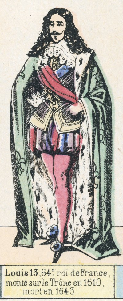 Louis XIII, 64e roi de France, monte sur le trône en 1610, mort en 1643 - French School