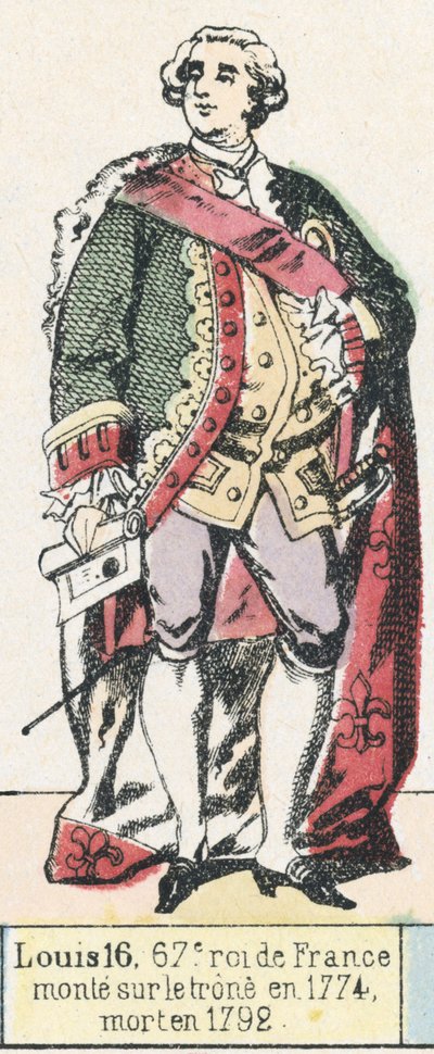 Louis XVI, 67e roi de France, monte sur le trône en 1774, mort en 1792 - French School