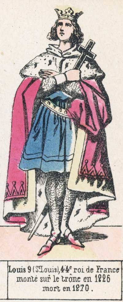 Louis IX (St Louis), 44e roi de France, monte sur le trône en 1226, mort en 1270 - French School
