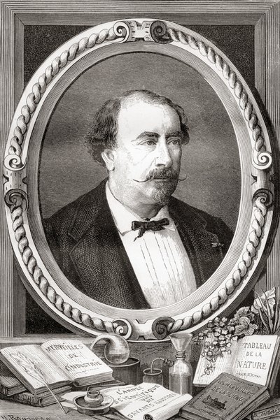 Louis Figuier, scientifique et écrivain français, de Les Merveilles de la Science, pub.1870 - French School