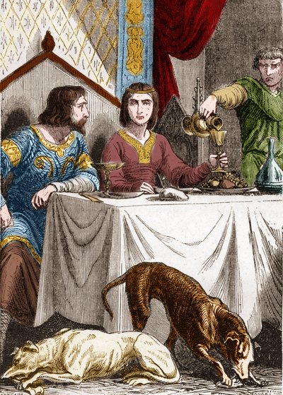 Louis VII le Jeune ou le Pieux (1120-1180) avec sa femme Aliénor d