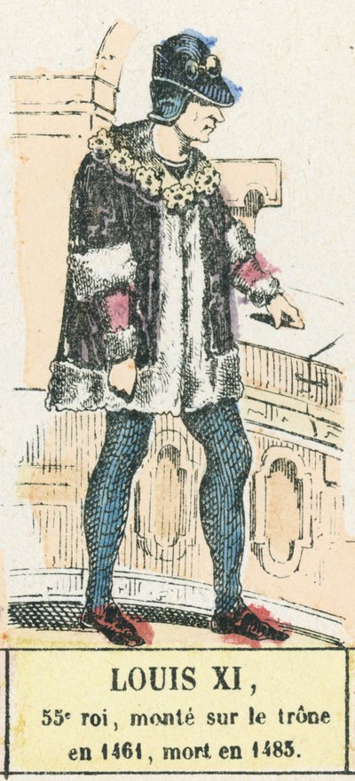 Louis XI, 55e roi, monté sur le trône en 1461, mort en 1483 - French School