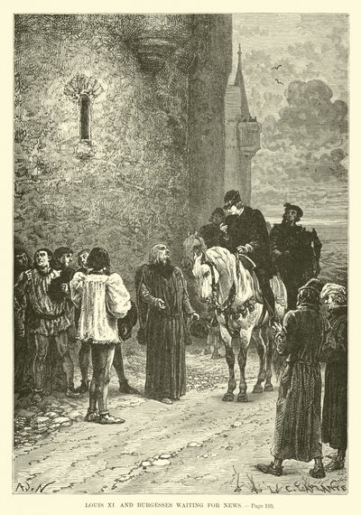 Louis XI et les bourgeois attendant des nouvelles - French School
