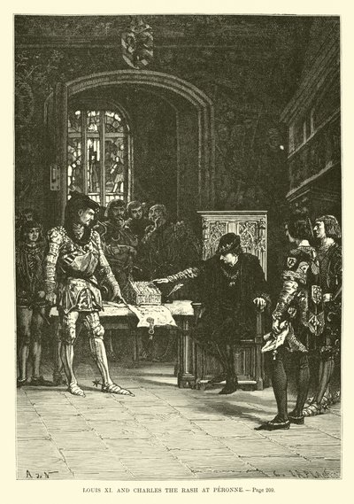 Louis XI et Charles le Téméraire à Péronne - French School