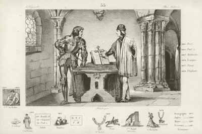 Louis XI de France détenu par Charles le Téméraire de Bourgogne à Péronne, 1468 - French School