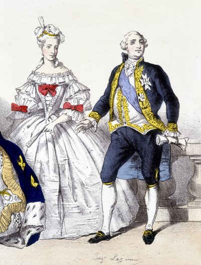 Louis XVI et Marie Antoinette - dans « La Monarchie française en estampes » - French School