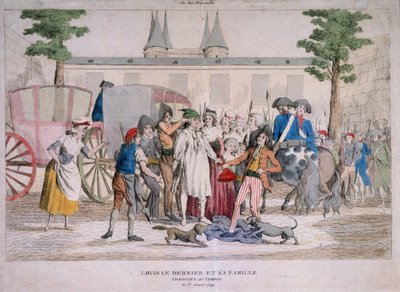 Louis XVI et sa famille conduits au Temple - French School