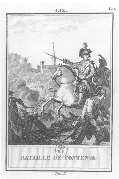Louis XV (1710-74) à la Bataille de Fontenoy, 11 mai 1745 - French School