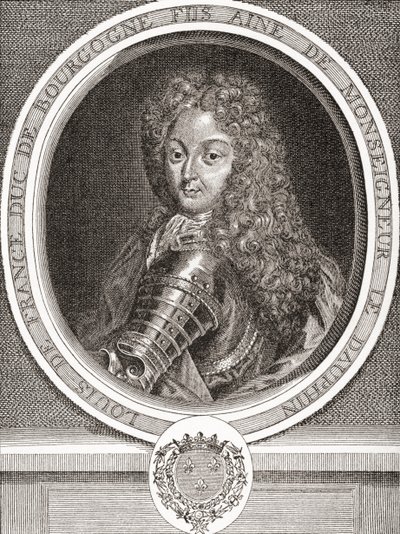 Louis de France, fils de France, duc de Bourgogne, 1682-1712. Fils aîné de Louis, Dauphin de France, connu sous le nom de Le Petit Dauphin. De Les Heures Libres publié en 1908. - French School