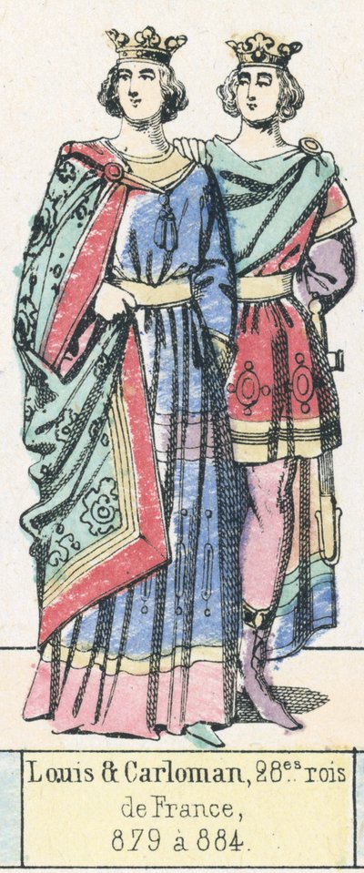 Louis et Carloman, 28es rois de France, 879 à 884 - French School