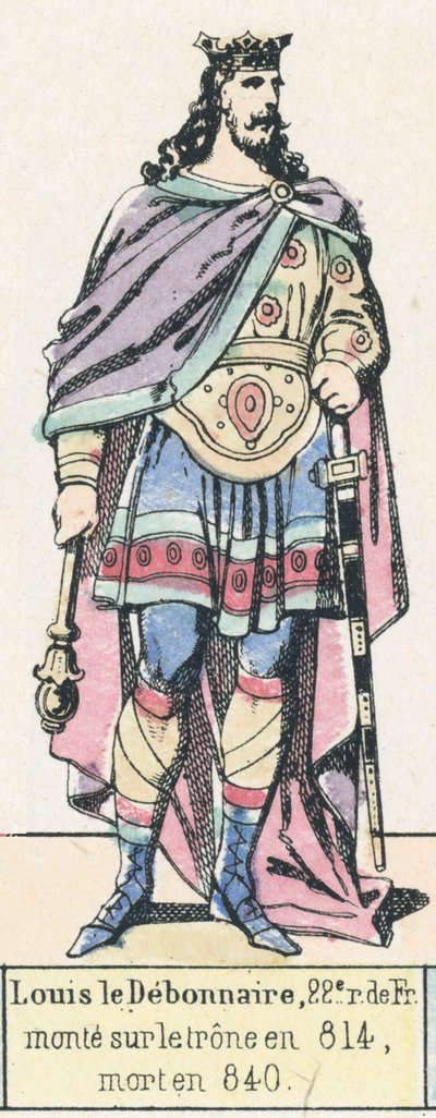 Louis le Débonnaire, 22e roi de France, monte sur le trône en 814, mort en 840 - French School