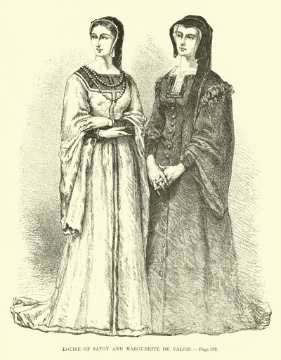Louise de Savoie et Marguerite de Valois - French School