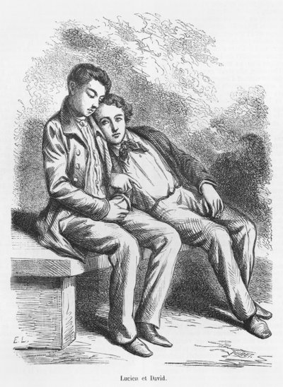 Lucien de Rubempré et David Séchard, illustration de 