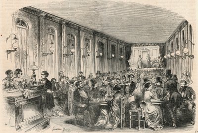 Impression lyrique du passage Jouffroy à Paris au 19ème siècle - Gravure dans « Tableau de Paris » par Edmond Texier 1852 - French School