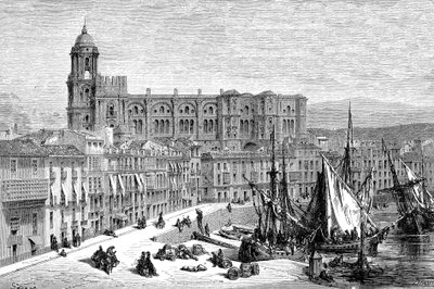 Malaga, Espagne en 1865 - Dessin par Gustave Doré 1865 - French School